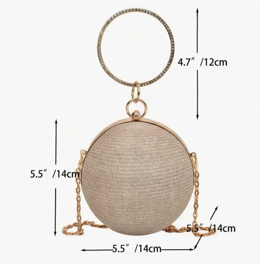 ✨ Torebka Kula Glamour – Błysk, Elegancja i Efekt WOW! 💫 Złoty Łańcuszek