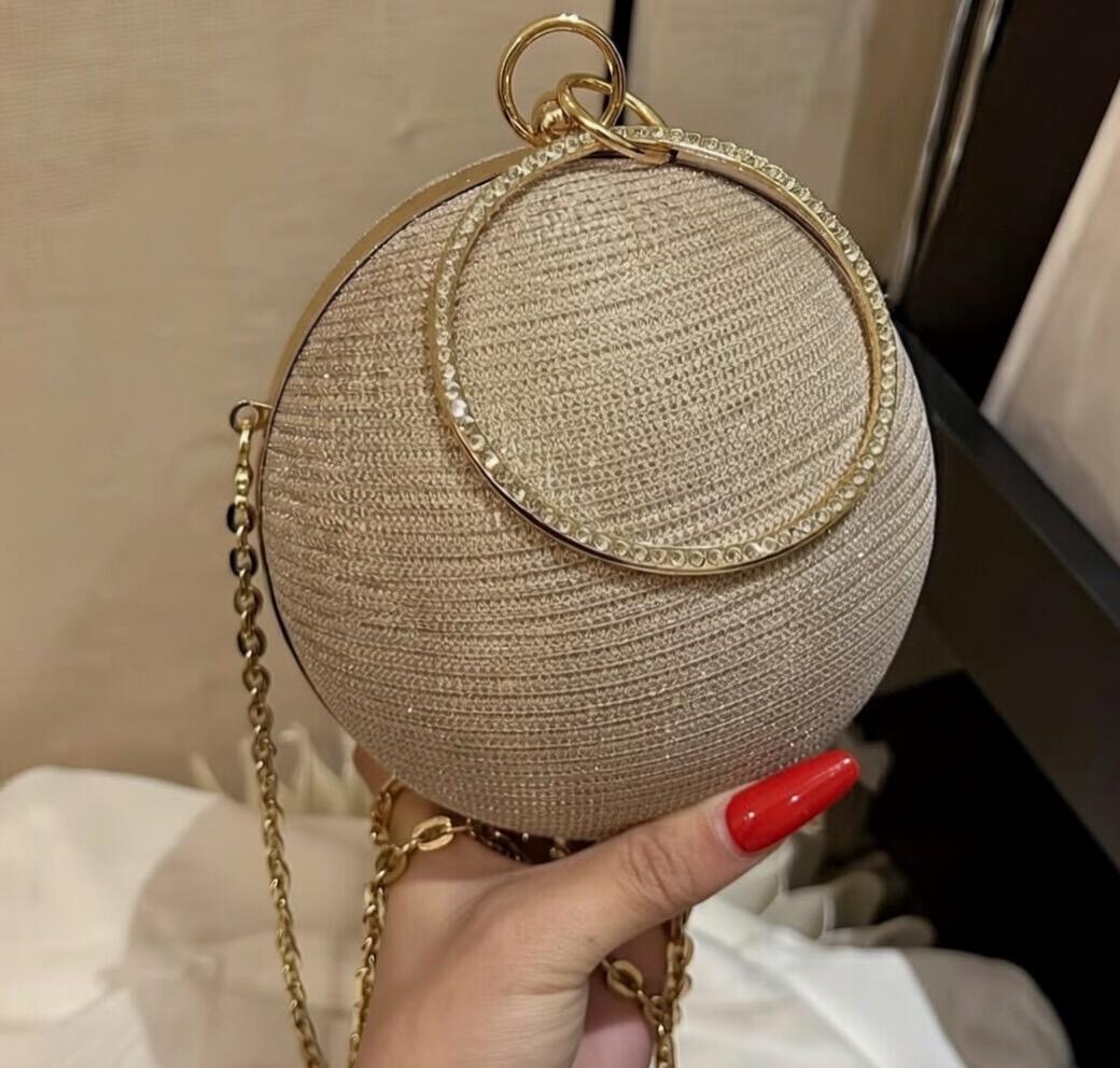 ✨ Torebka Kula Glamour – Błysk, Elegancja i Efekt WOW! 💫 Złoty Łańcuszek