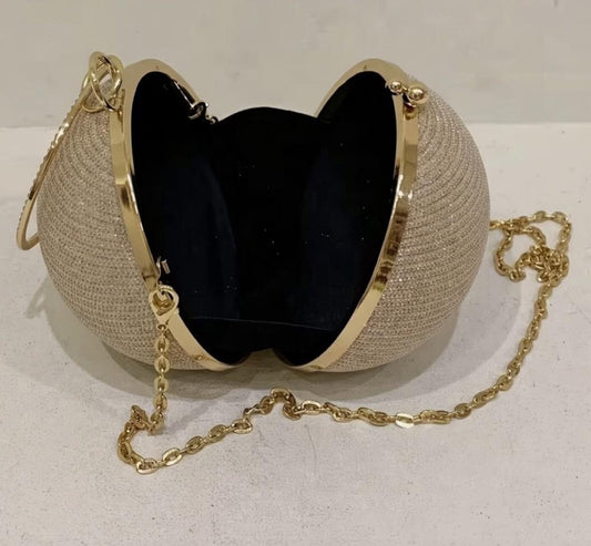 ✨ Torebka Kula Glamour – Błysk, Elegancja i Efekt WOW! 💫 Złoty Łańcuszek