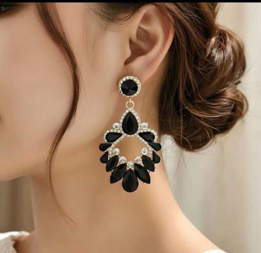 ✨ Czarne kolczyki wieczorowe GLAMOUR ✨